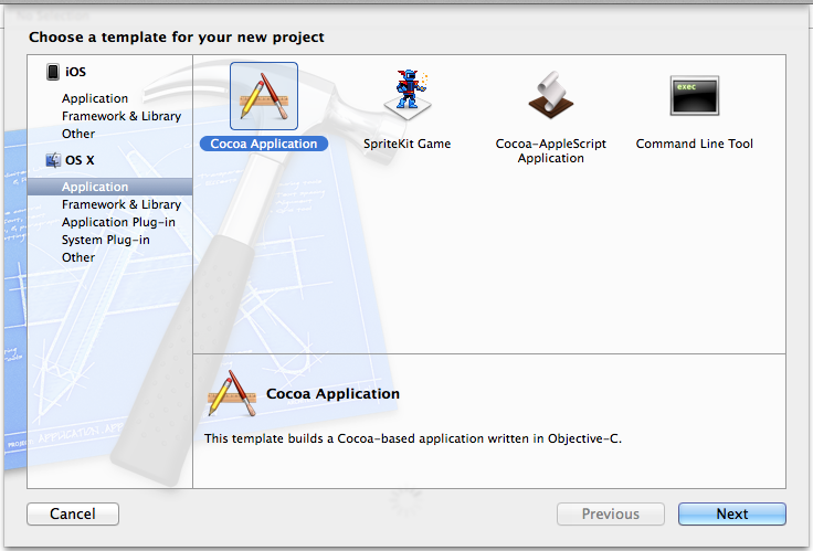 Choose a Cocoa application