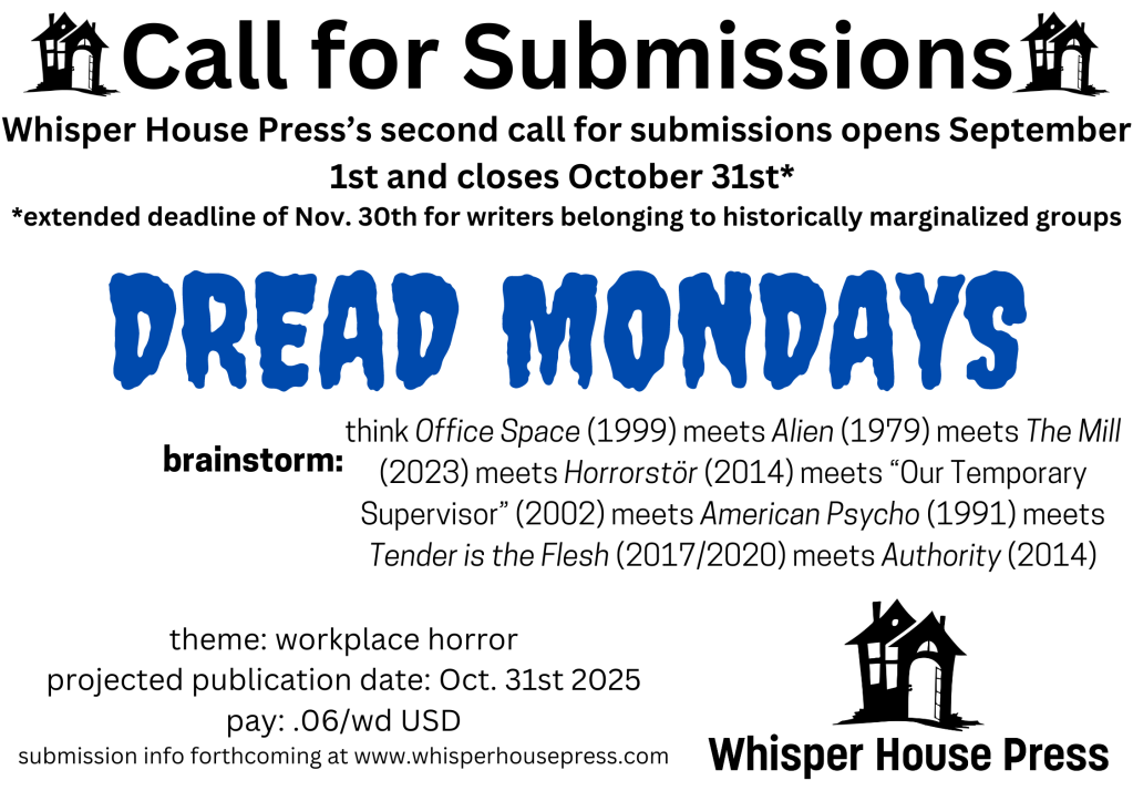 Submission call for Dread Monday anthology